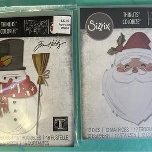 Tim Holtz Sizzix Thinlits sets of Winston and Santa’s Wish Colorize *new*